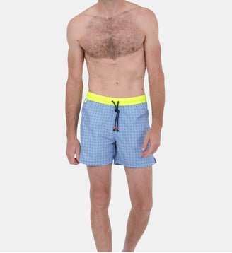 Short de bain Trawangan à motif  - Gili's - Bleu et jaune
