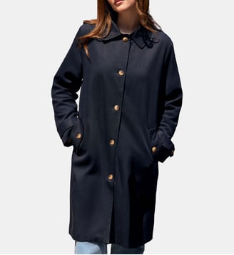 Trench col chemise uni NEVIN - La Petite Etoile - Marine