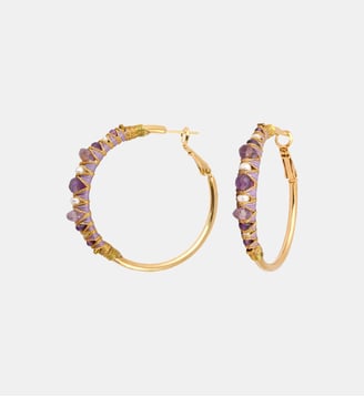 Boucles d'oreilles créoles   - Salina - Satellite - Violet