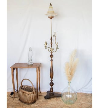 Lampadaire en laiton Julien N°353- Produit chiné - Debongout - Doré