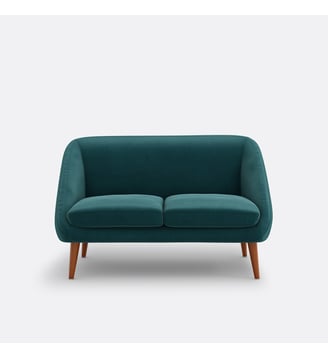 Canapé 2 places, en velours - La Redoute Interieurs - Vert jade