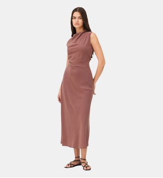 Robe longue Kalmar Brown tencel - Noyoco - Marron