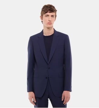 Veste de costume ajustée en laine - Fursac - Bleu pétrole