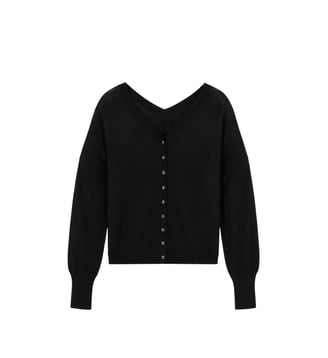 Pull tricot en laine strass dos - Ikks - Noir