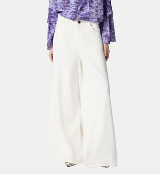 Jean super wide leg - Pinko - Blanc et blanche neige