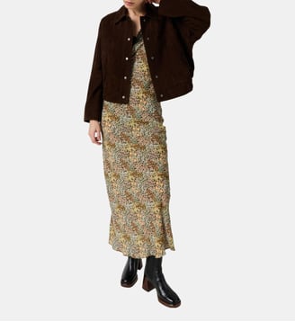 Blouson aviateur en cuir velours - TAO - Gerard Darel - Cinnamon