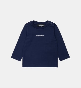 T-shirt à manches longues avec logo - Dsquared2 - Bleu foncé