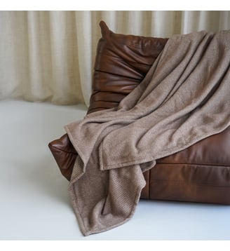 Plaid coton et mérinos - Marron Drouault
