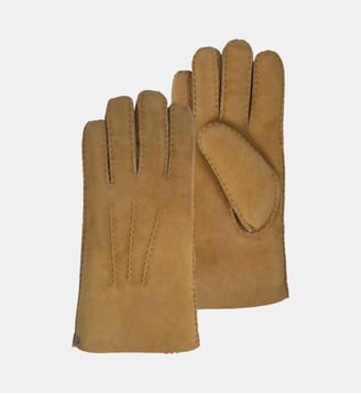 Gants chauds et doux, en cuir de mouton retourné - Isotoner - Caramel