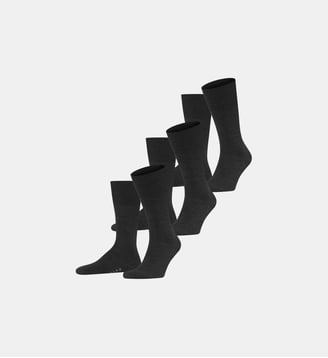 Chaussettes Airport 3-Pack Laine Vierge - Falke - Ardoise