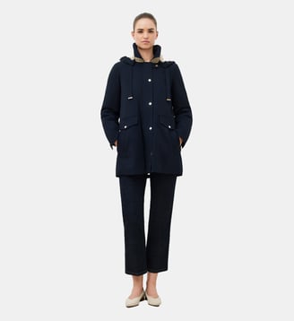 Parka gpenny - Motif uni - Coton - Caroll - Bleu marine