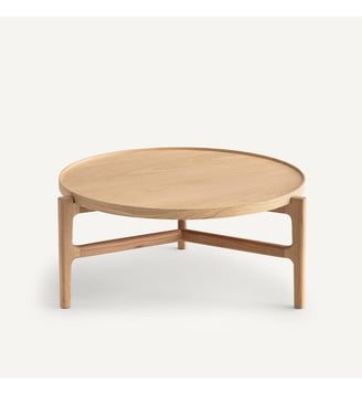 Table basse diamètre 94 cm plaqué chêne - AM.PM - Chêne naturel