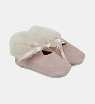Chaussures - Rosée cuir imitation fourrure - Tartine Et Chocolat - Rose pâle