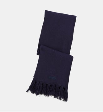 Écharpe à franges unie - Serge Blanco - Bleu foncé