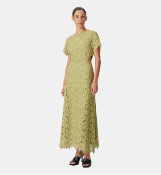 Robe broderie anglaise ouverture dos - Ikks - Olive d'été
