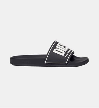 Sa-Mayemi-Claquettes en caoutchouc avec logo embossé - Diesel - Noir