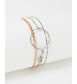 bracelet cuirs et chaines Nolah Cuivre Irisé - Flowers for Zoe - Orange