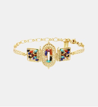 Bracelet fin   doré à l'or fin - Persane - Satellite - Multicolore