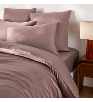 Housse de couette en satin de coton, 153 fils - La Redoute Interieurs - Taupe