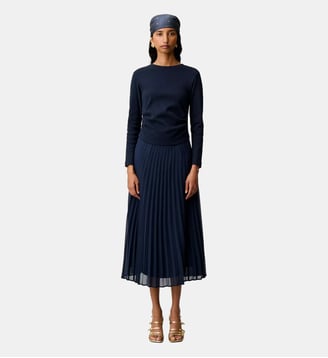 Robe t-shirt bi-matières - Claudie Pierlot - Marine