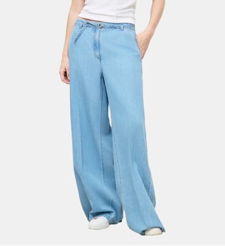 Pantalon palomadenim2 - Motif uni - Coton - Coupe large - Caroll - Denim baby blue