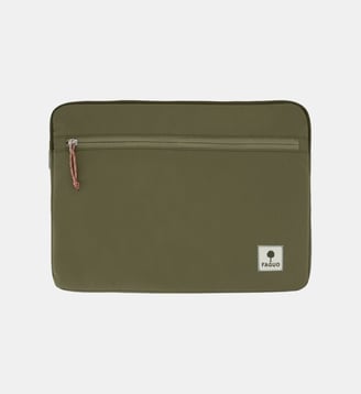 Housse d'ordinateur cuir SLEEVE - Faguo - Vert olive