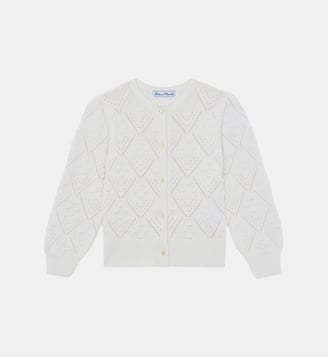 Cardigan -  laine maille ajourée - Tartine Et Chocolat - Écru