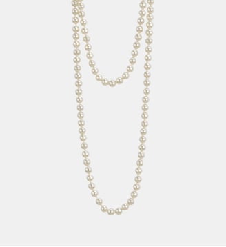 Sautoir perles de verre 8mm - Balaboosté - Blanc