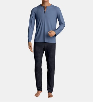 Pyjama imprimé en Coton Modal - Impetus - Bleu foncé