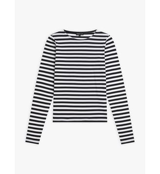 t-shirt en coton à rayures - Agnès b. - Noir et blanc