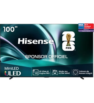 TV Mini LED 100U7Q (2025) 100" (254 cm) - Hisense - Noir