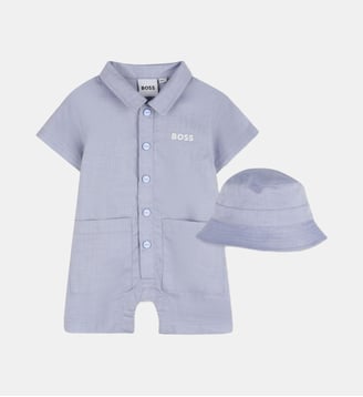 Ensemble combinaison et bob - BOSS Kidswear - Bleu fanion