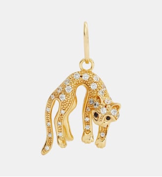 Pendentif chat doré et cristaux, Attention et Douceur - Les Néréides - Jaune
