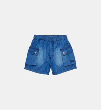 Short cargo avec logo - Diesel Kids - Denim bleu