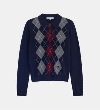 Polo en laine à losanges - REMA - Gerard Darel - Marine