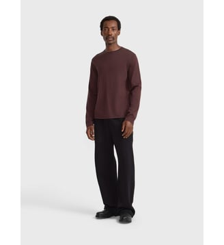 pull en laine mérinos - Agnès b. - Rouge chine bordeaux