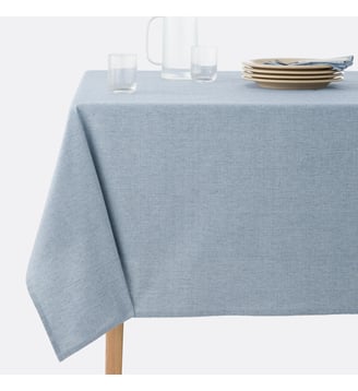 Nappe en coton tissé-teint - La Redoute Interieurs - Bleu chiné