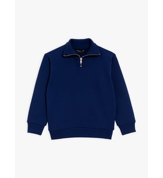 sweat Zip noir en molleton - Agnès b. - Bleu saint malo
