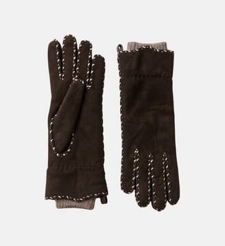Gant Femme Alix Cuir Agneau Double Face Manchette Alpaga - Agnelle - Moka
