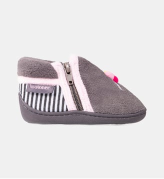 Chaussons Bottillons semelle antidérapante - Isotoner - Gris
