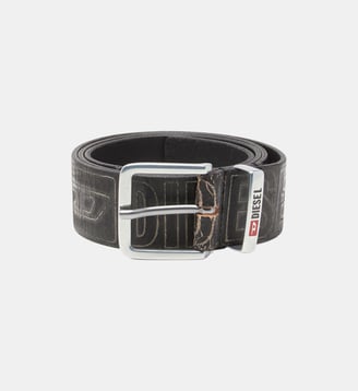 Ceinture 4 cm en cuir avec logo - Diesel - Noir