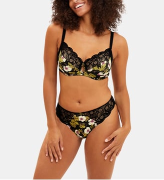 Slip Ariane Fantaisy - Sans Complexe - Imprimé feuillage monstera noir