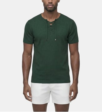 T-Shirt Col V En Maille Fine À Lacets Ron Dorff