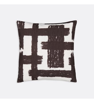 Housse de coussin 50x50 cm, coton - La Redoute Interieurs - Blanc et marron