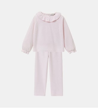 Pyjama velours imprimé pois - Cyrillus - Micro pois bordeaux