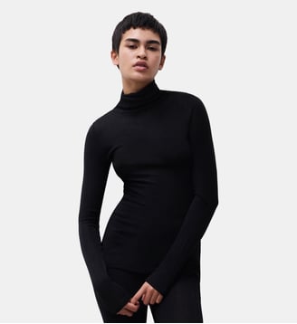 T-shirt manches longues col roulé - Chantelle - Noir