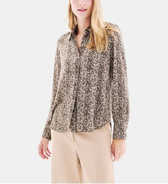 Chemise cleony - Motif imprimé - Coupe droite - Caroll - Beige foncé
