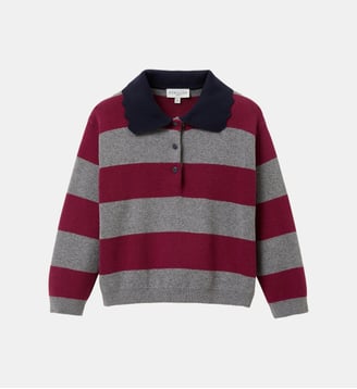 Pull Milano rayé Fille - Cyrillus - Rayure bordeaux