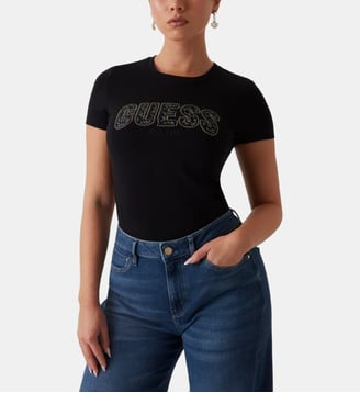 T-shirt logo coupe slim - Guess - Noir