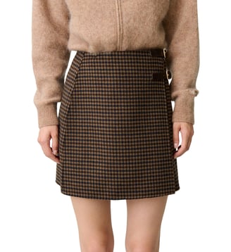 Jupe portefeuille carreaux - Claudie Pierlot - Bicolore